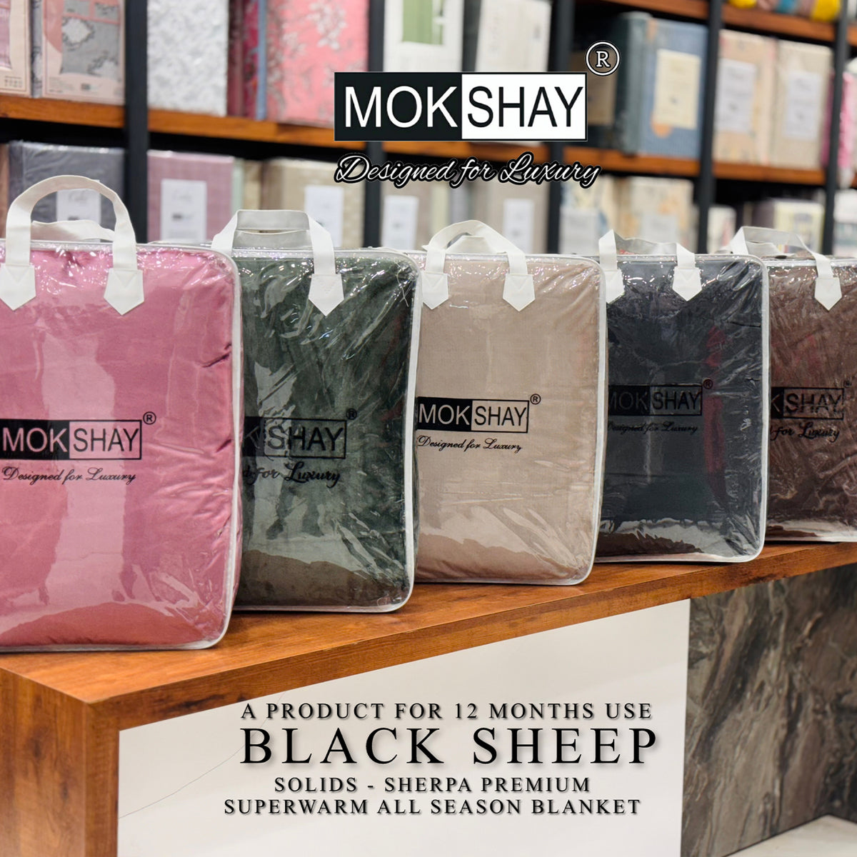 BLACK SHEEP • PREMIUM WARM SOLID BY SHERPA DOUBLE PLY AC BLANKET / DUVET COVER
