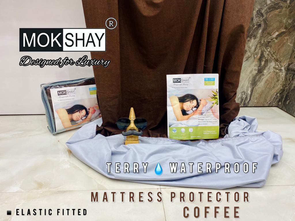 COTTON TERRY FABRIC WATERPROOF LAMINATED MATTRESS PROTECTOR WITH ELASTIC FITTED CORNERS