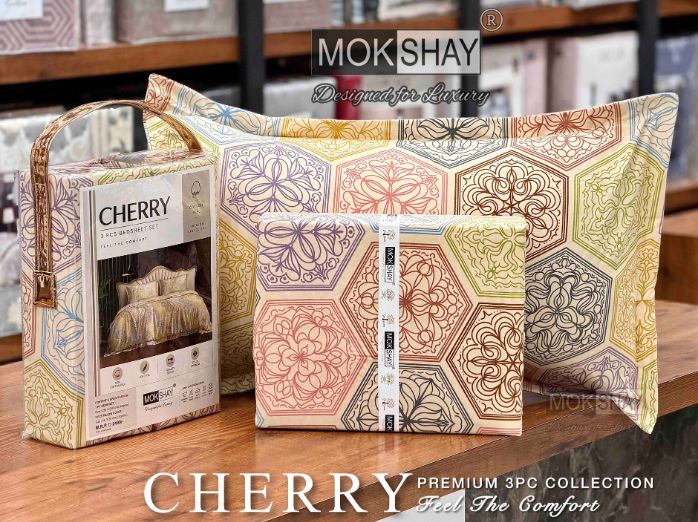 CHERRY • IDEAL FOR GIFTING 3PIECE BEDSHEET SET { 1+2 }