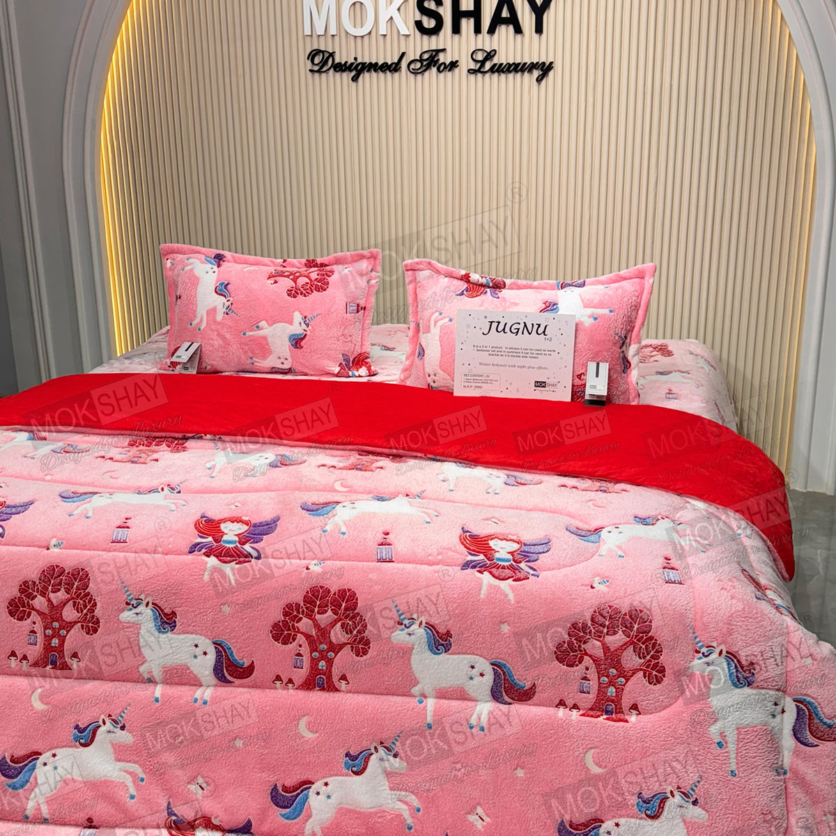 JUGNU •  GLOW PRINT GLOW IN THE DARK  WARM BEDSHEET SET { 1+2 }