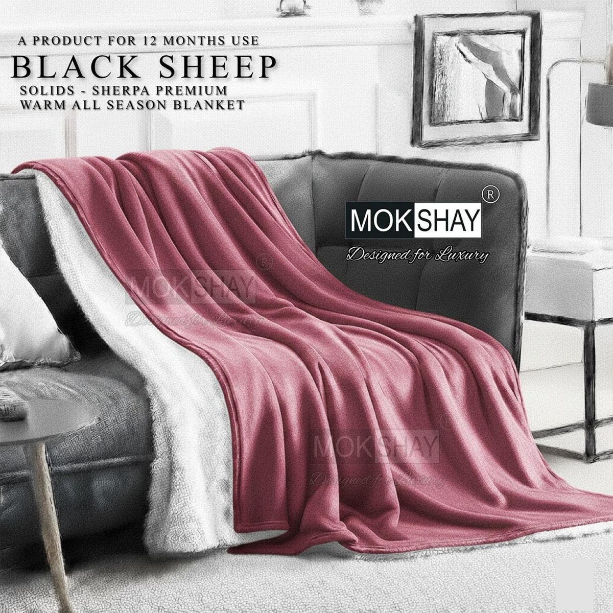 BLACK SHEEP • PREMIUM WARM SOLID BY SHERPA DOUBLE PLY AC BLANKET / DUVET COVER