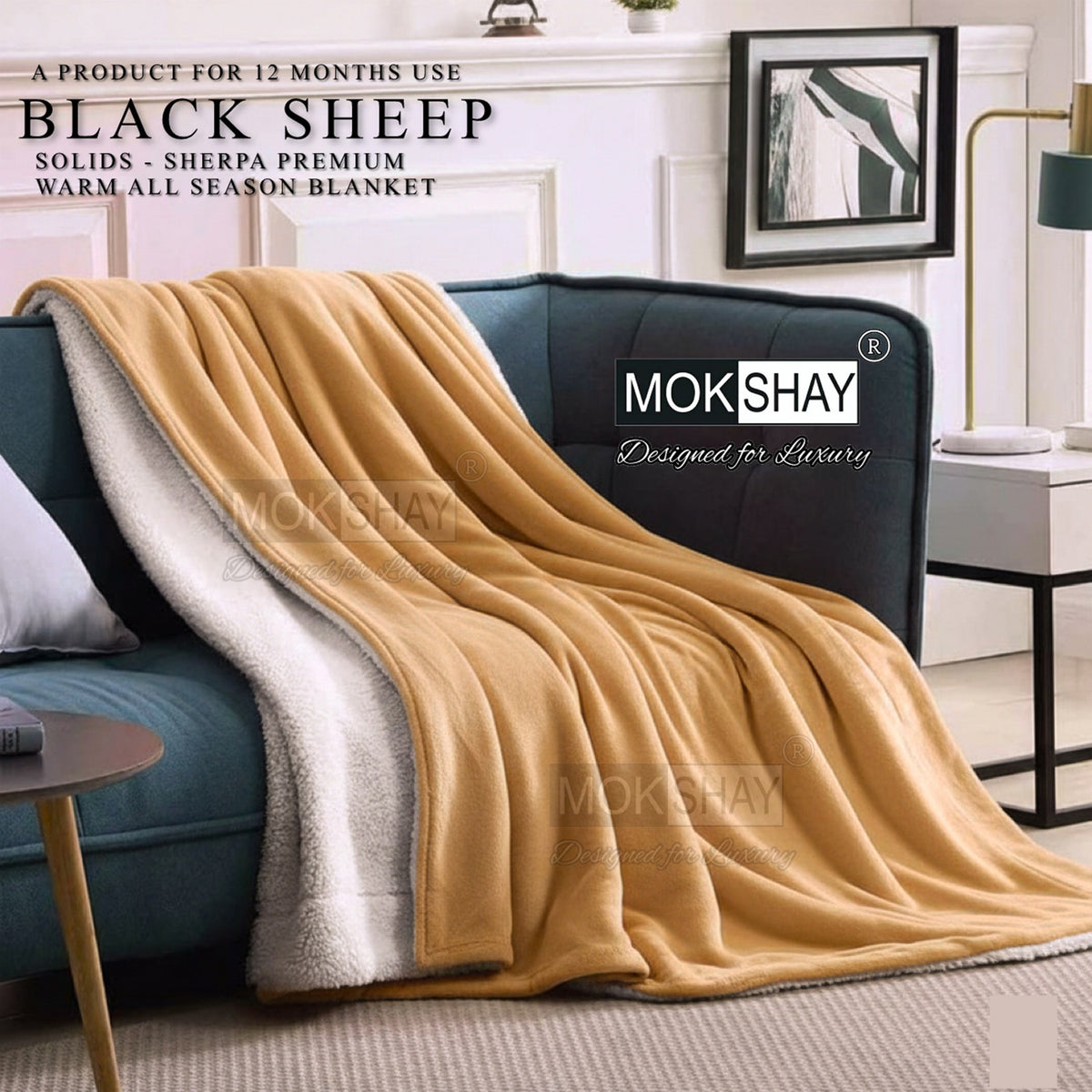 BLACK SHEEP • PREMIUM WARM SOLID BY SHERPA DOUBLE PLY AC BLANKET / DUVET COVER