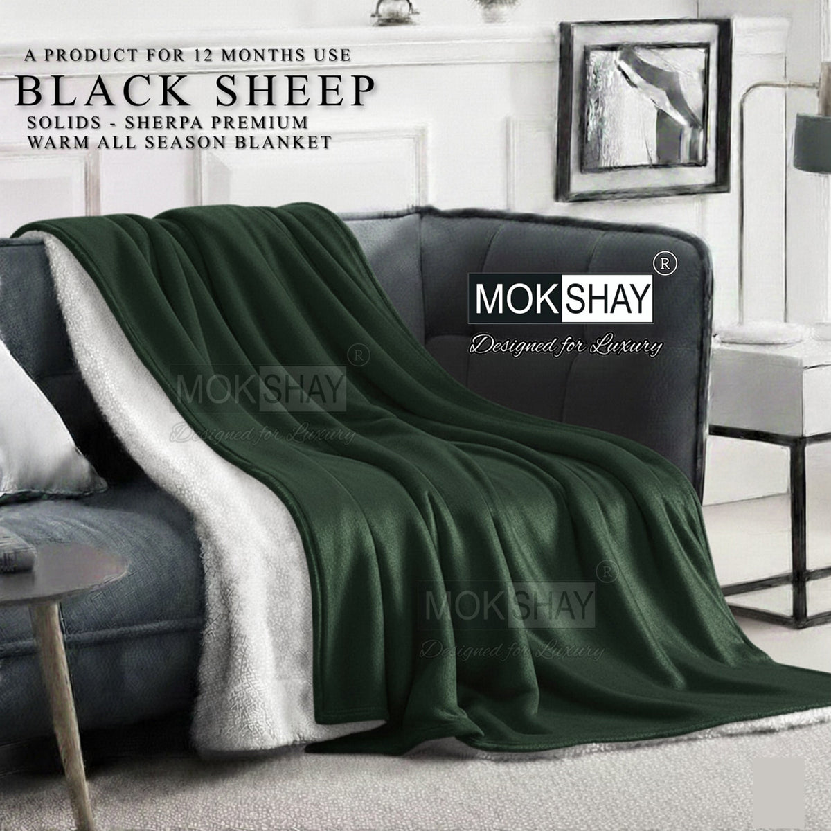 BLACK SHEEP • PREMIUM WARM SOLID BY SHERPA DOUBLE PLY AC BLANKET / DUVET COVER