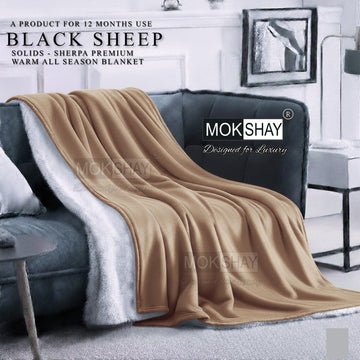 BLACK SHEEP • PREMIUM WARM SOLID BY SHERPA DOUBLE PLY AC BLANKET / DUVET COVER