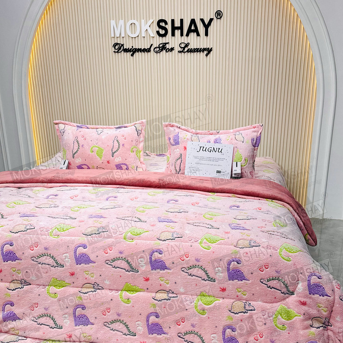 JUGNU •  GLOW PRINT GLOW IN THE DARK  WARM BEDSHEET SET { 1+2 }