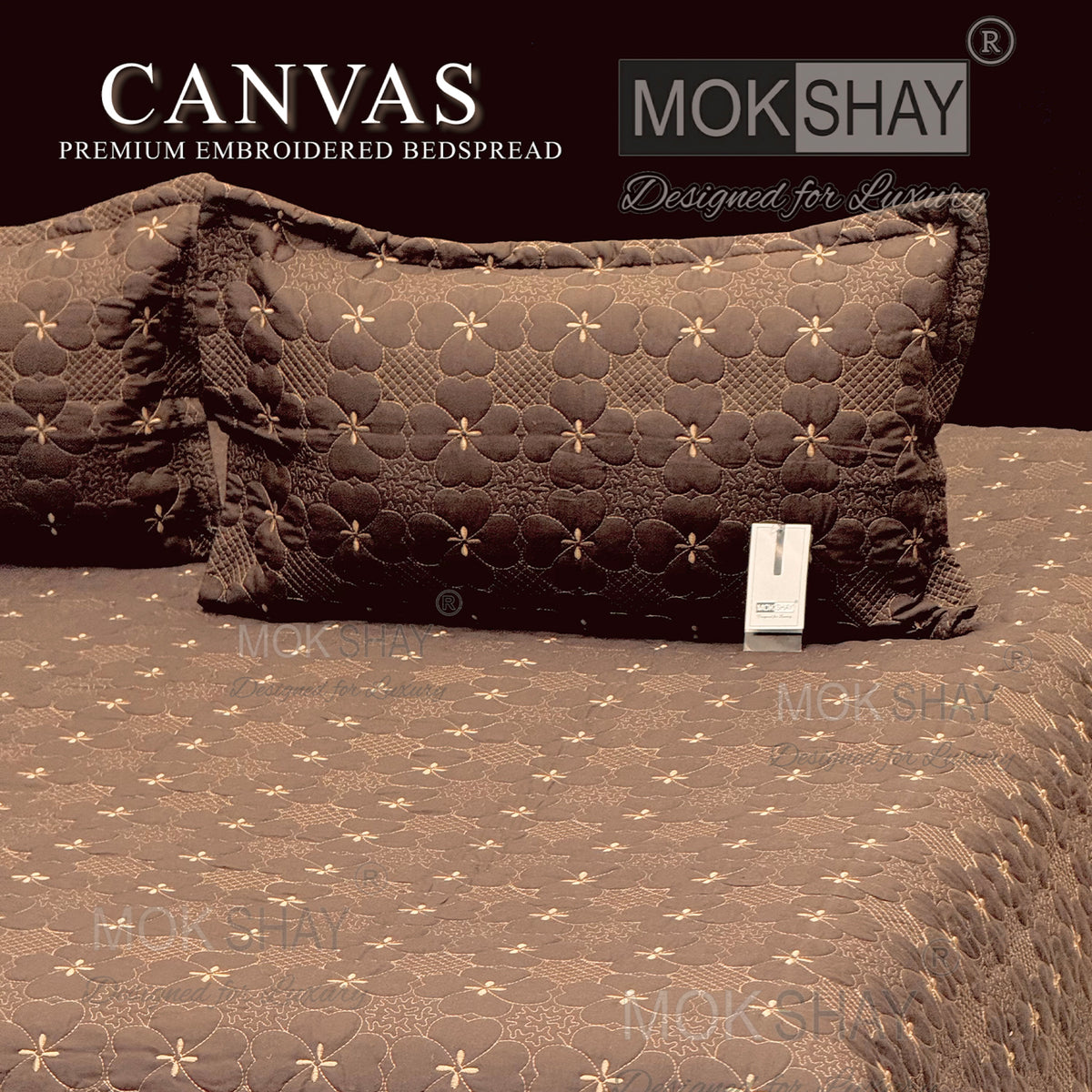 CANVAS • PREMIUM HEAVY HAND EMBROIDERED & MULTI QUILTED  BEDCOVER SET