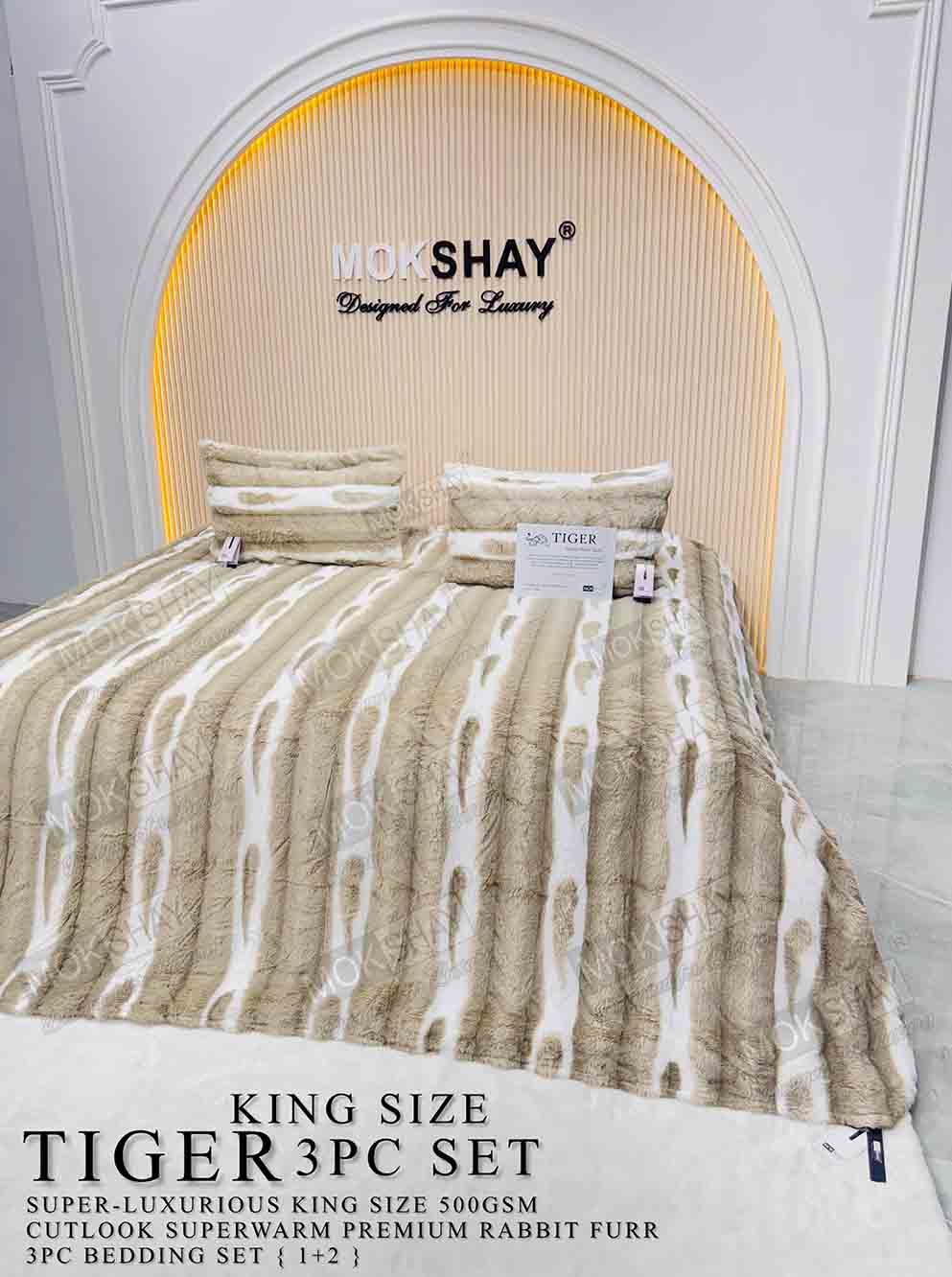 TIGER • KOREAN RABBIT FURR 500GSM SUPERWARM WINTER BEDSHEET SETS