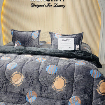 JUGNU •  GLOW PRINT GLOW IN THE DARK  WARM BEDSHEET SET { 1+2 }