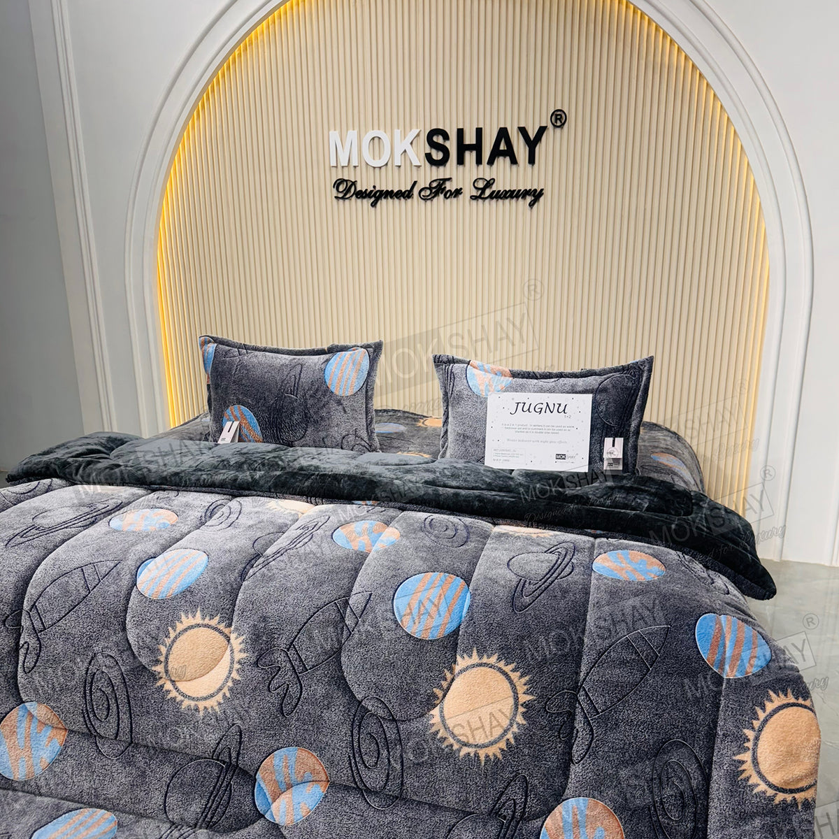 JUGNU •  GLOW PRINT GLOW IN THE DARK  WARM BEDSHEET SET { 1+2 }