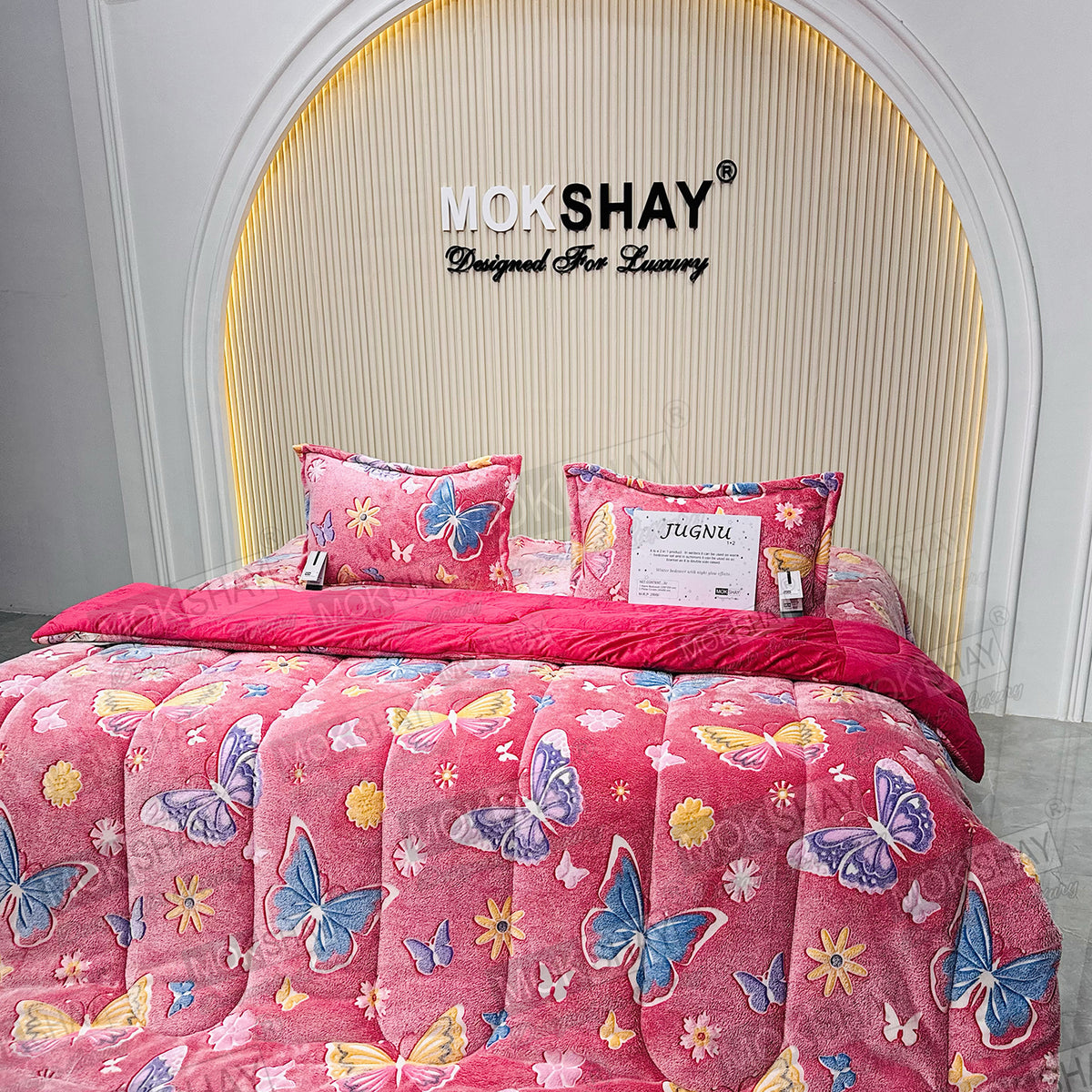 JUGNU •  GLOW PRINT GLOW IN THE DARK  WARM BEDSHEET SET { 1+2 }