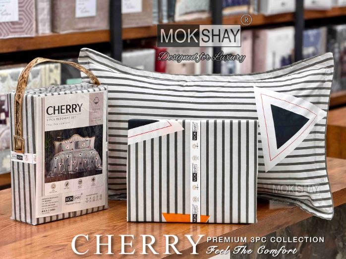 CHERRY • IDEAL FOR GIFTING 3PIECE BEDSHEET SET { 1+2 }
