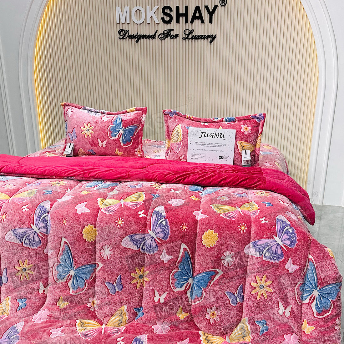 JUGNU •  GLOW PRINT GLOW IN THE DARK  WARM BEDSHEET SET { 1+2 }