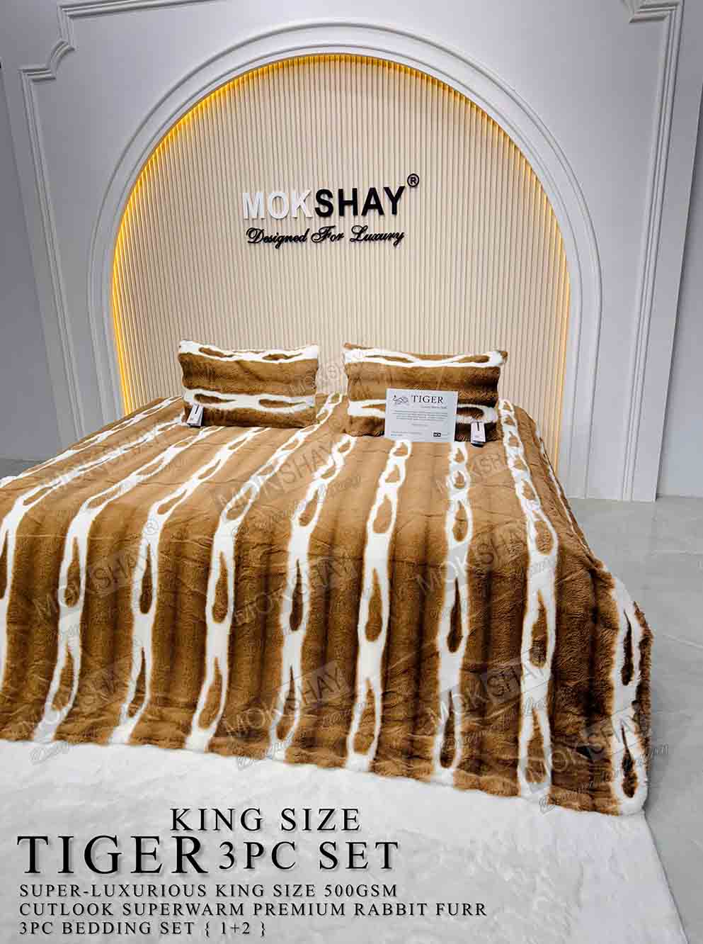 TIGER • KOREAN RABBIT FURR 500GSM SUPERWARM WINTER BEDSHEET SETS