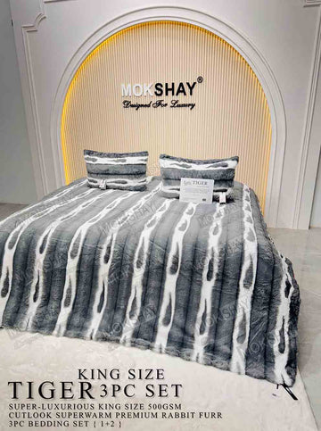 TIGER • KOREAN RABBIT FURR 500GSM SUPERWARM WINTER BEDSHEET SETS