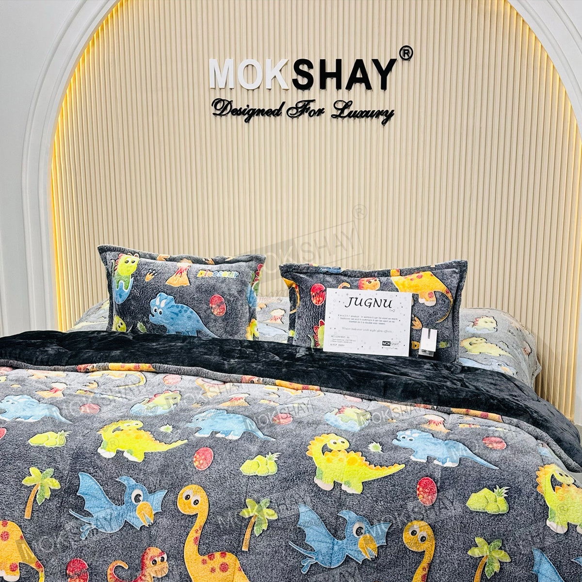 JUGNU •  GLOW PRINT GLOW IN THE DARK  WARM BEDSHEET SET { 1+2 }