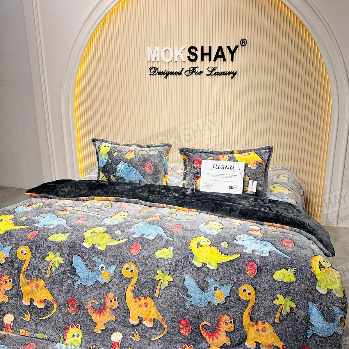 JUGNU •  GLOW PRINT GLOW IN THE DARK  WARM BEDSHEET SET { 1+2 }