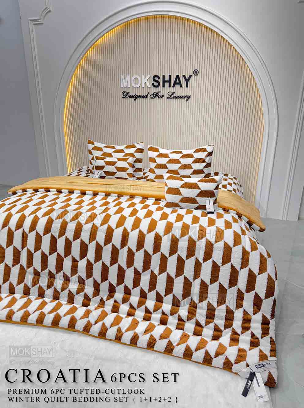 CROATIA  PREMIUM TUFTED-CUTLOOK WINTER 6PIECE QUILT BEDDING SET