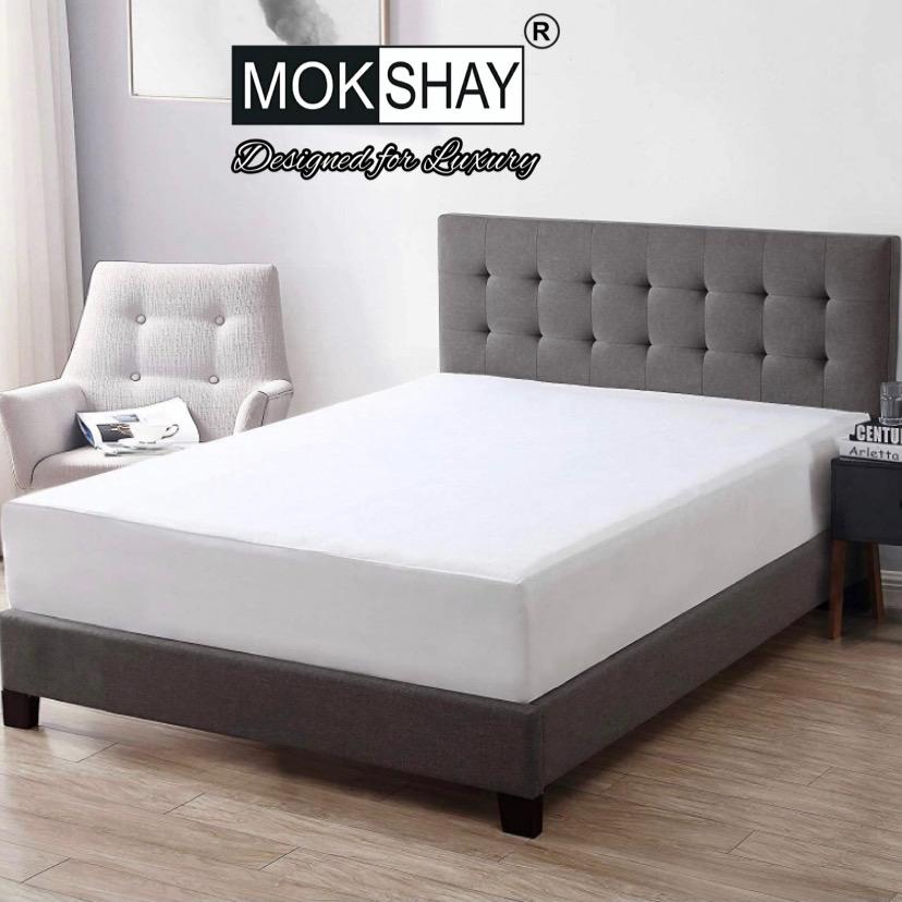 COTTON TERRY FABRIC WATERPROOF LAMINATED MATTRESS PROTECTOR WITH ELASTIC FITTED CORNERS