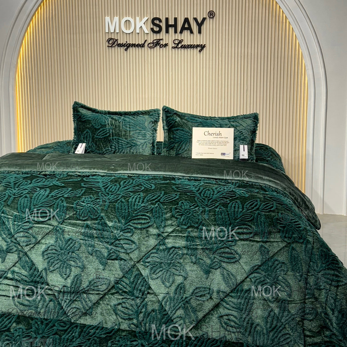 CHERISH • PREMIUM QUILT / RAJAI DOUBLE BED IMPORTED TUFFTED RABBIT FURR CUTLOOK 500GSM