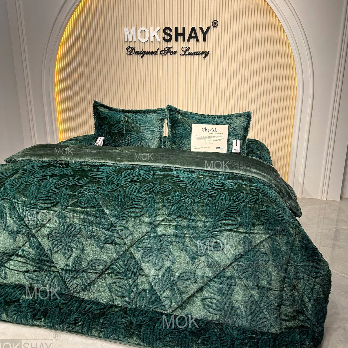 CHERISH • PREMIUM QUILT / RAJAI DOUBLE BED IMPORTED TUFFTED RABBIT FURR CUTLOOK 500GSM