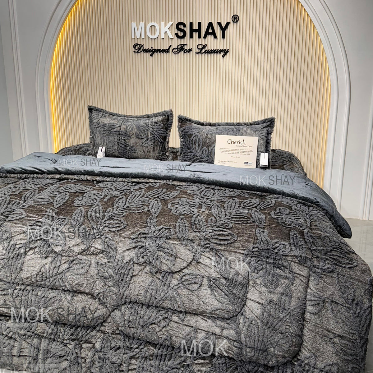 CHERISH • PREMIUM QUILT / RAJAI DOUBLE BED IMPORTED TUFFTED RABBIT FURR CUTLOOK 500GSM