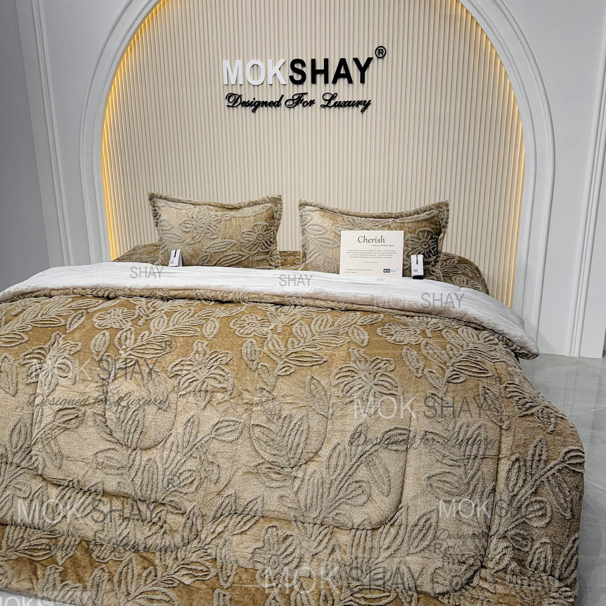 CHERISH • PREMIUM QUILT / RAJAI DOUBLE BED IMPORTED TUFFTED RABBIT FURR CUTLOOK 500GSM