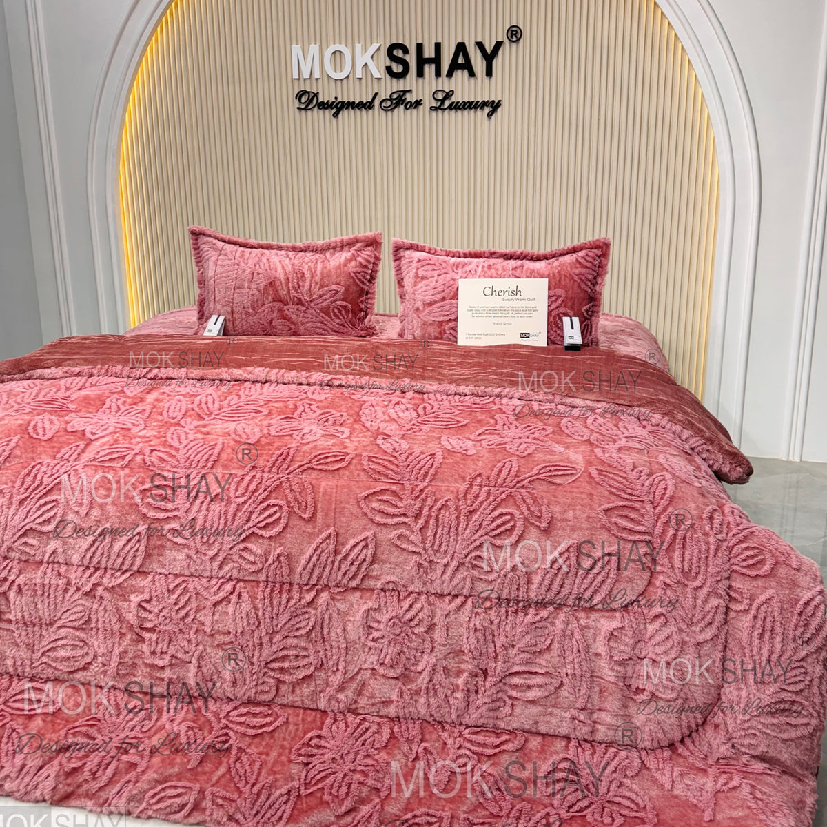 CHERISH • PREMIUM QUILT / RAJAI DOUBLE BED IMPORTED TUFFTED RABBIT FURR CUTLOOK 500GSM