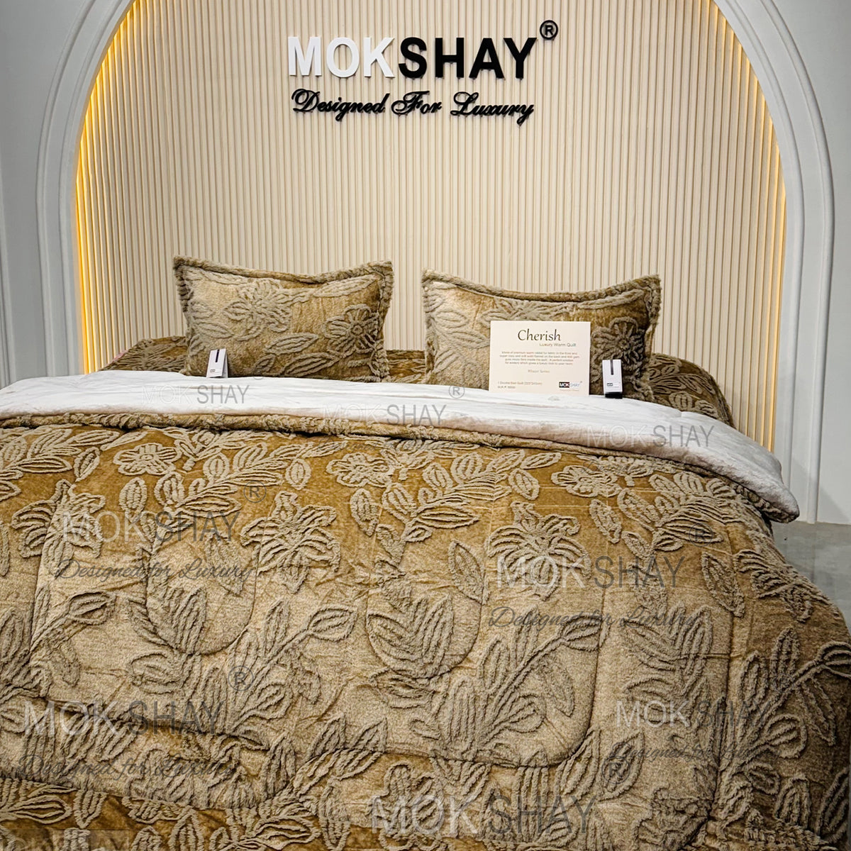 CHERISH • PREMIUM QUILT / RAJAI DOUBLE BED IMPORTED TUFFTED RABBIT FURR CUTLOOK 500GSM