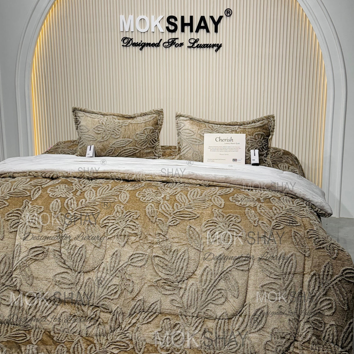 CHERISH • PREMIUM QUILT / RAJAI DOUBLE BED IMPORTED TUFFTED RABBIT FURR CUTLOOK 500GSM
