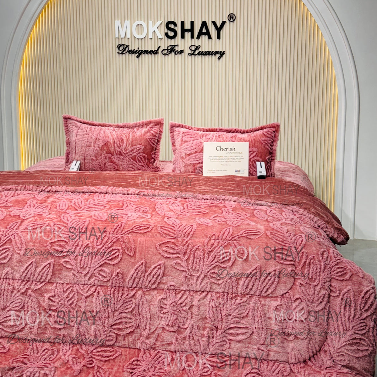 CHERISH • PREMIUM QUILT / RAJAI DOUBLE BED IMPORTED TUFFTED RABBIT FURR CUTLOOK 500GSM