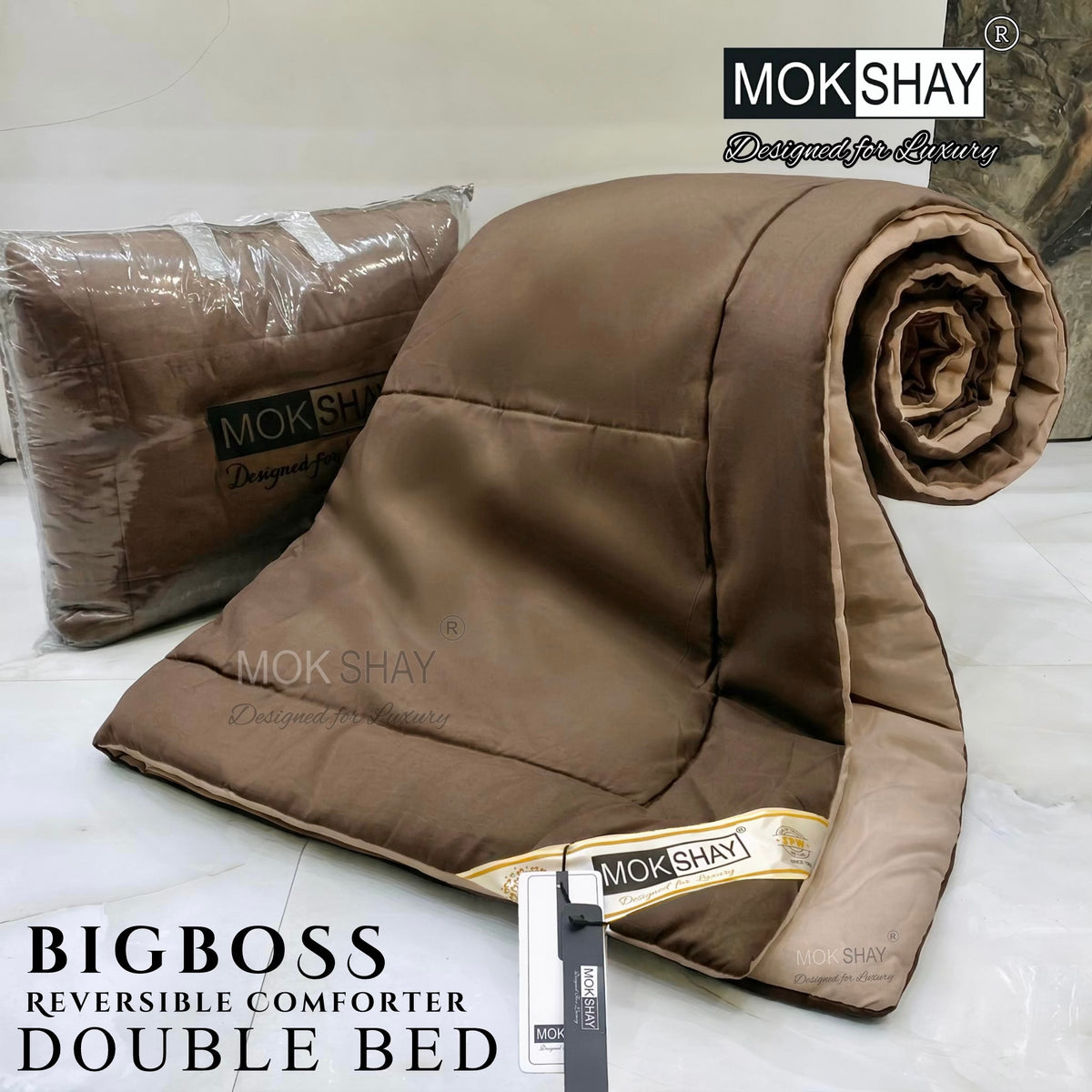 BIG BOSS DOUBLE DOUBLE BED PREMIUM SOLID MODERN SHADES COMFORTER 90x100INCHES