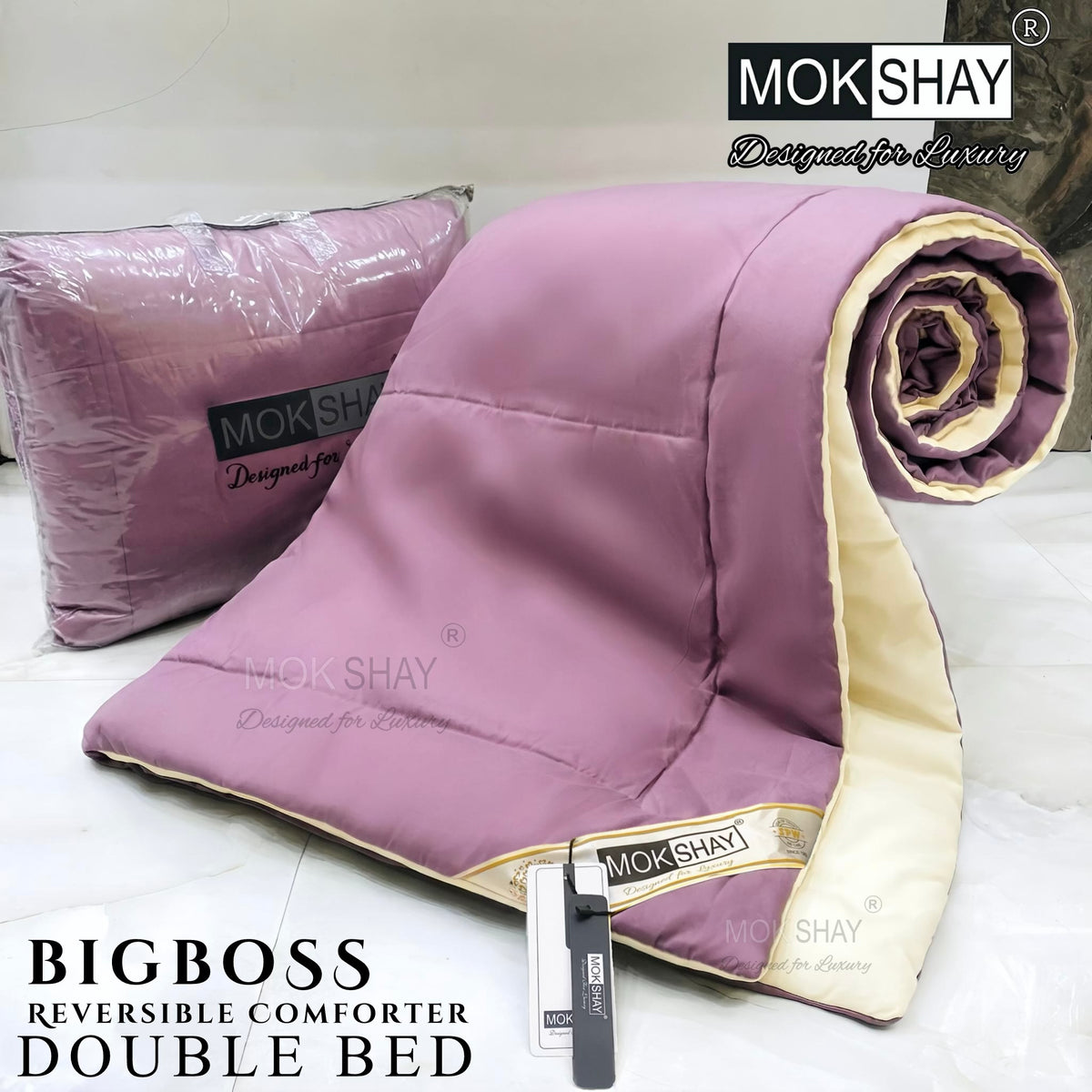 BIG BOSS DOUBLE DOUBLE BED PREMIUM SOLID MODERN SHADES COMFORTER 90x100INCHES