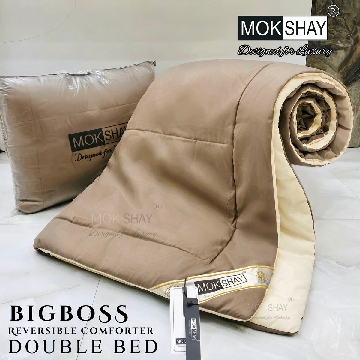 BIG BOSS DOUBLE DOUBLE BED PREMIUM SOLID MODERN SHADES COMFORTER 90x100INCHES