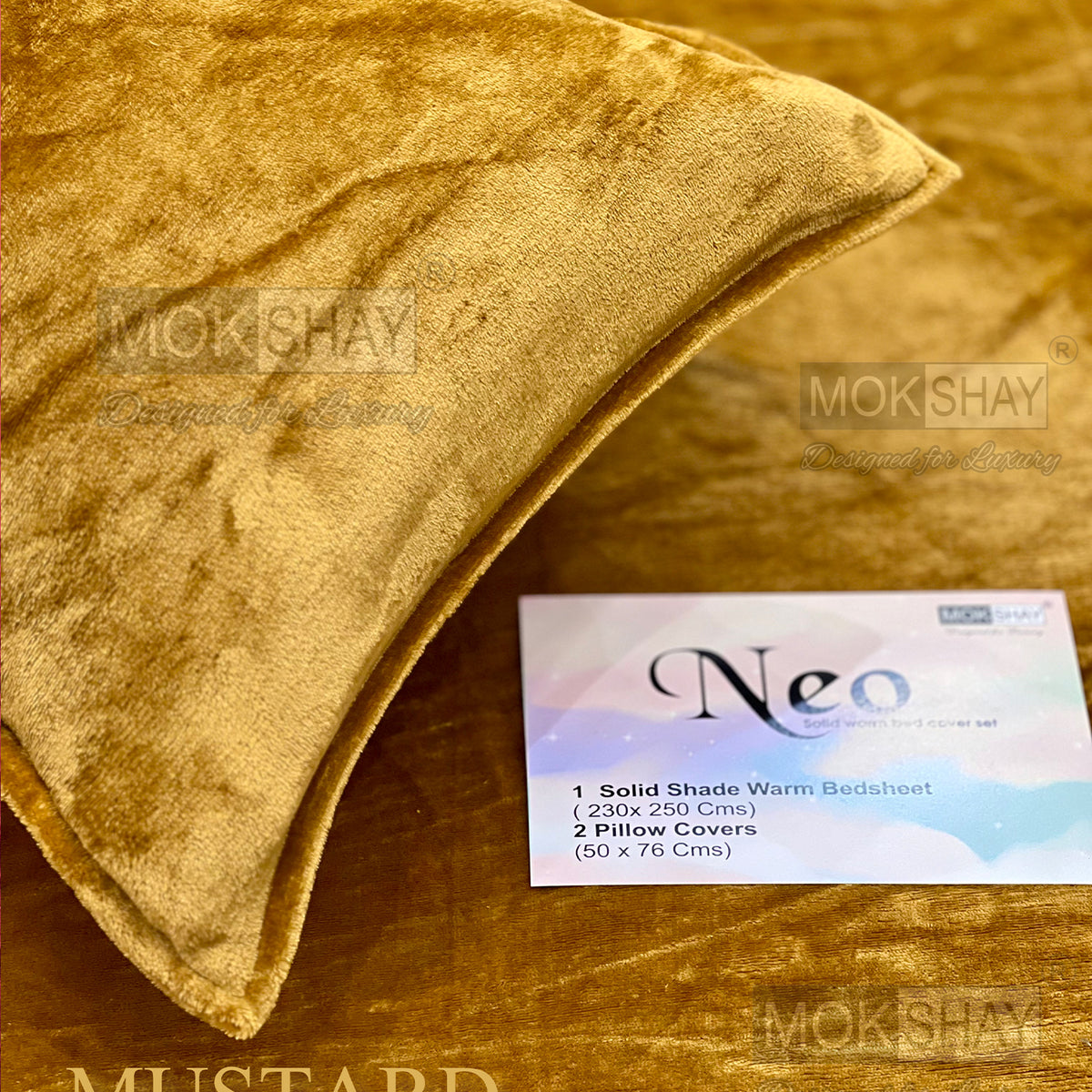 NEO • PREMIUM KING SIZE 360° ELASTIC FITTED SOLID SHADES WARM BEDSHEET SET