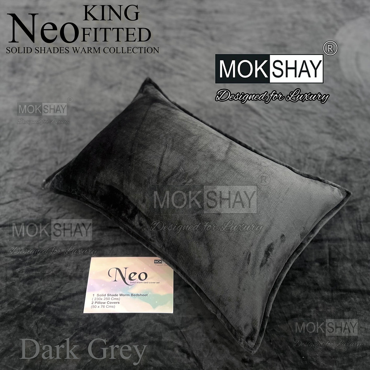 NEO • PREMIUM KING SIZE 360° ELASTIC FITTED SOLID SHADES WARM BEDSHEET SET