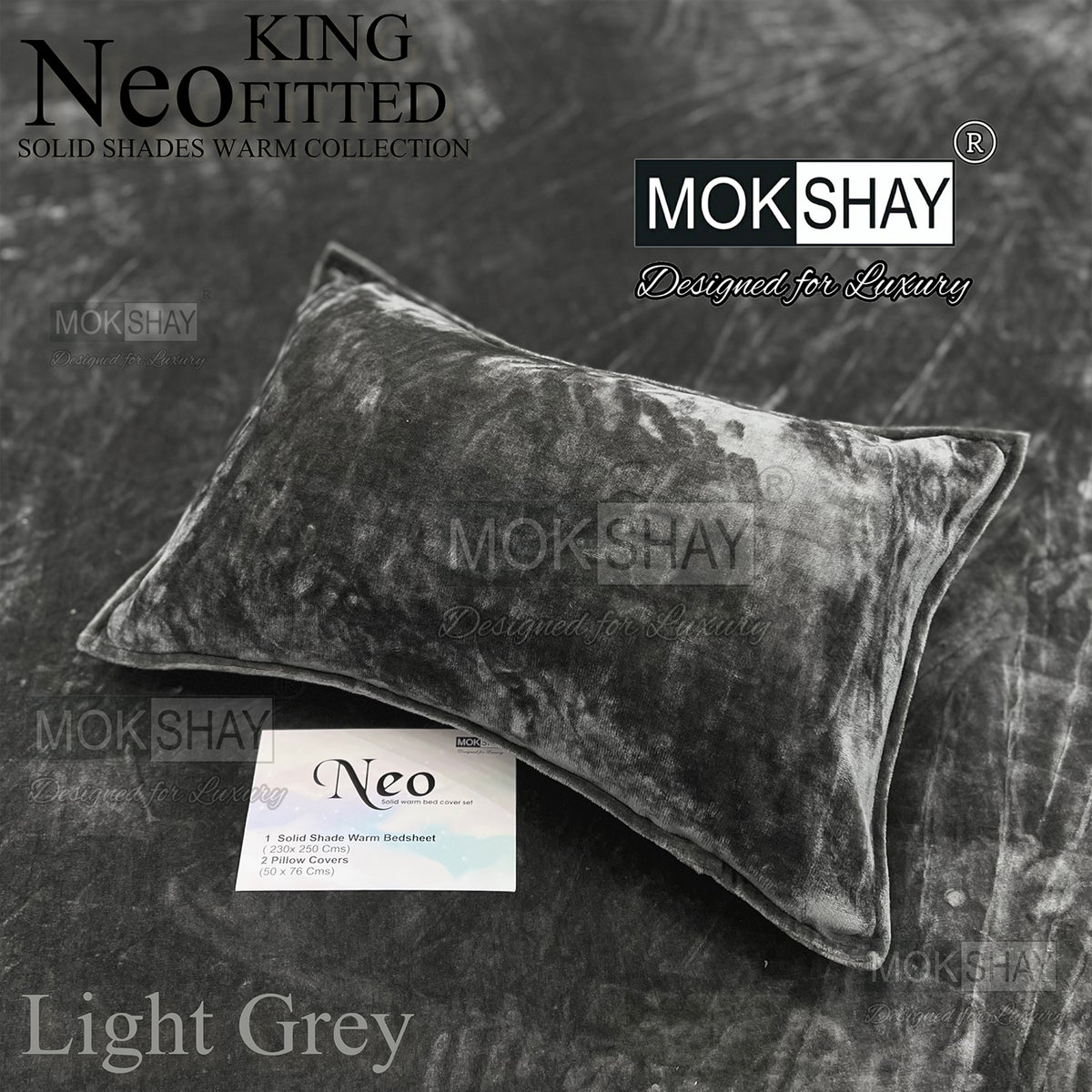 NEO • PREMIUM KING SIZE 360° ELASTIC FITTED SOLID SHADES WARM BEDSHEET SET