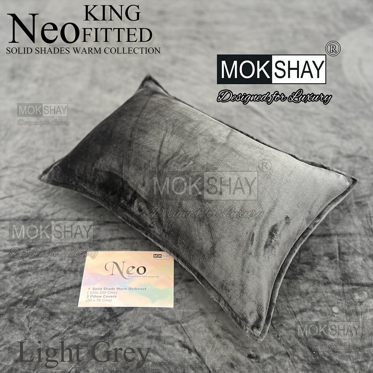 NEO • PREMIUM KING SIZE 360° ELASTIC FITTED SOLID SHADES WARM BEDSHEET SET
