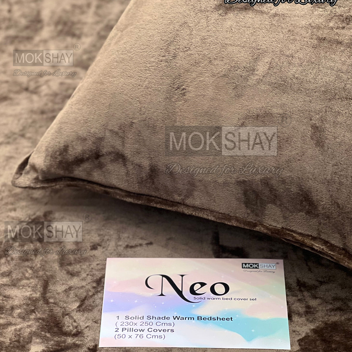 NEO • PREMIUM KING SIZE 360° ELASTIC FITTED SOLID SHADES WARM BEDSHEET SET