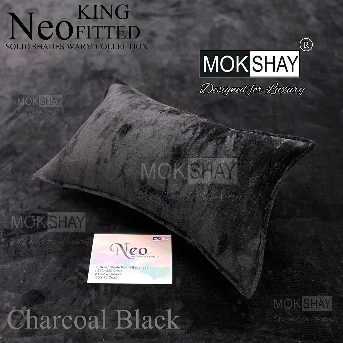 NEO • PREMIUM KING SIZE 360° ELASTIC FITTED SOLID SHADES WARM BEDSHEET SET