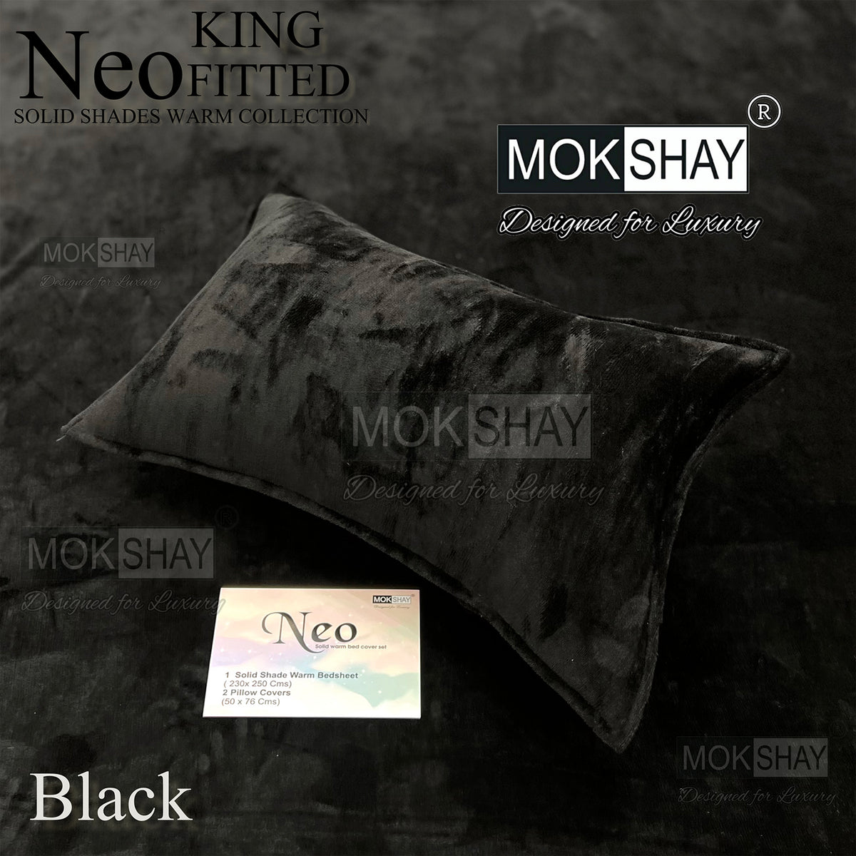NEO • PREMIUM KING SIZE 360° ELASTIC FITTED SOLID SHADES WARM BEDSHEET SET