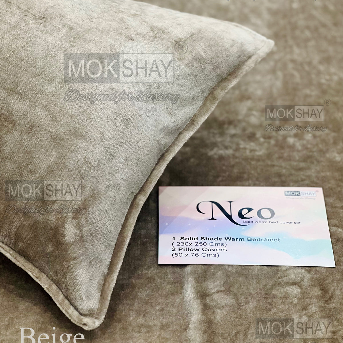 NEO • PREMIUM KING SIZE 360° ELASTIC FITTED SOLID SHADES WARM BEDSHEET SET