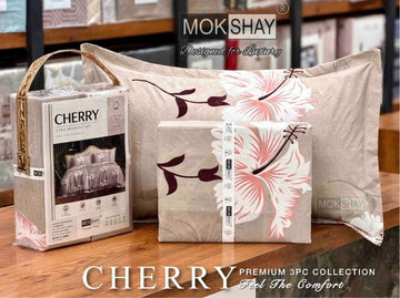 CHERRY • IDEAL FOR GIFTING 3PIECE BEDSHEET SET { 1+2 }