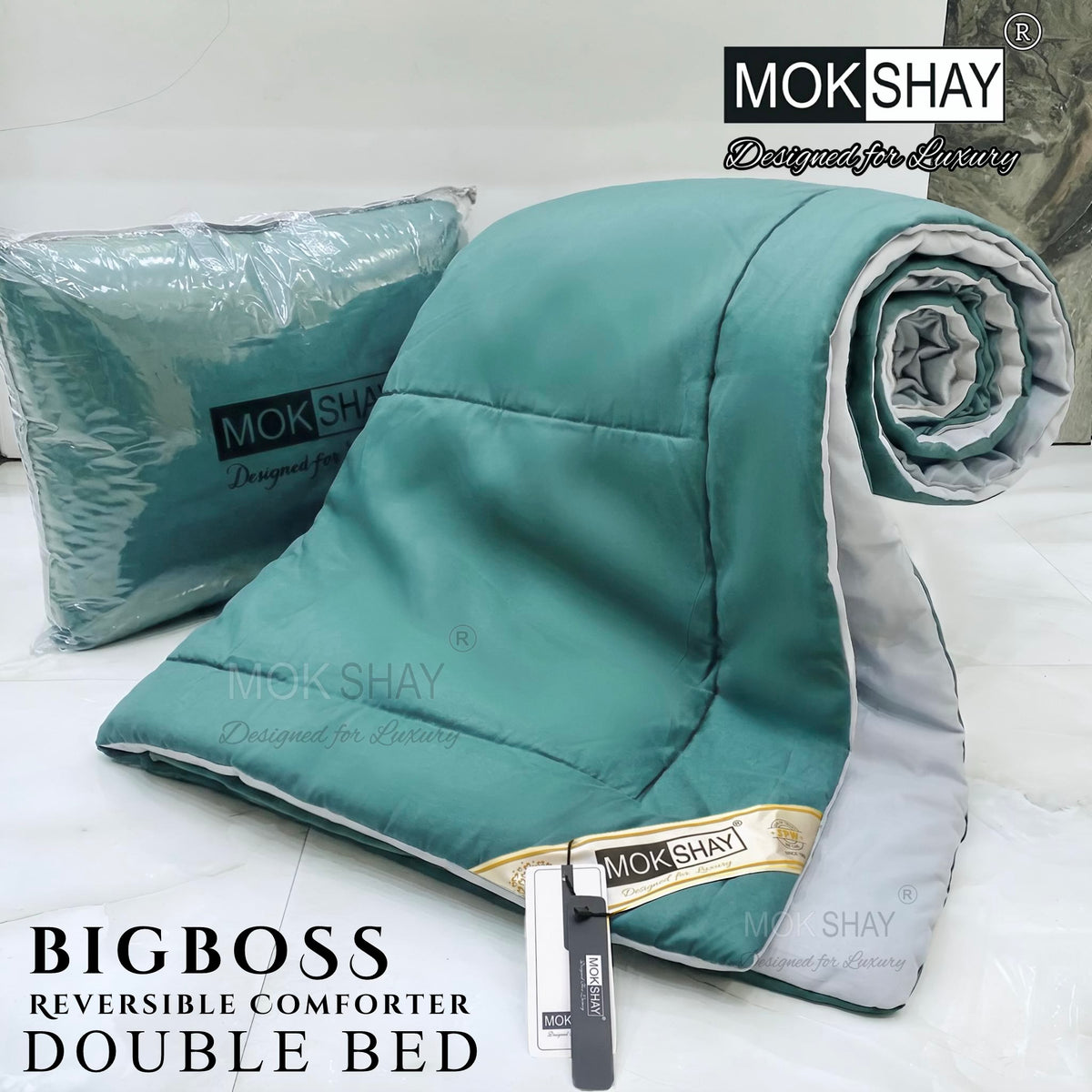 BIG BOSS DOUBLE DOUBLE BED PREMIUM SOLID MODERN SHADES COMFORTER 90x100INCHES