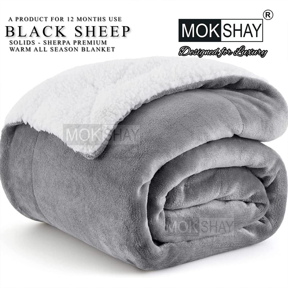 BLACK SHEEP • PREMIUM WARM SOLID BY SHERPA DOUBLE PLY AC BLANKET / DUVET COVER