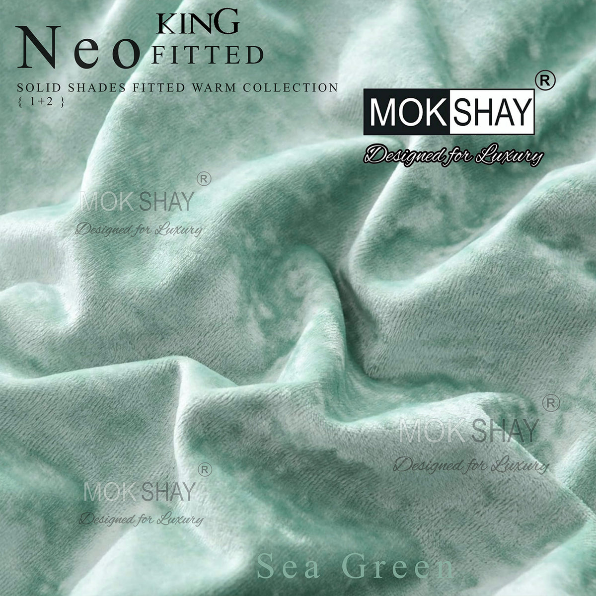 NEO • PREMIUM KING SIZE 360° ELASTIC FITTED SOLID SHADES WARM BEDSHEET SET