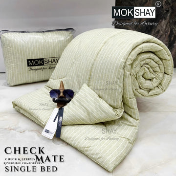 CHECKMATE • PREMIUM CHECK and STRIPES SERIES REVERSIBLE COMFORTERS