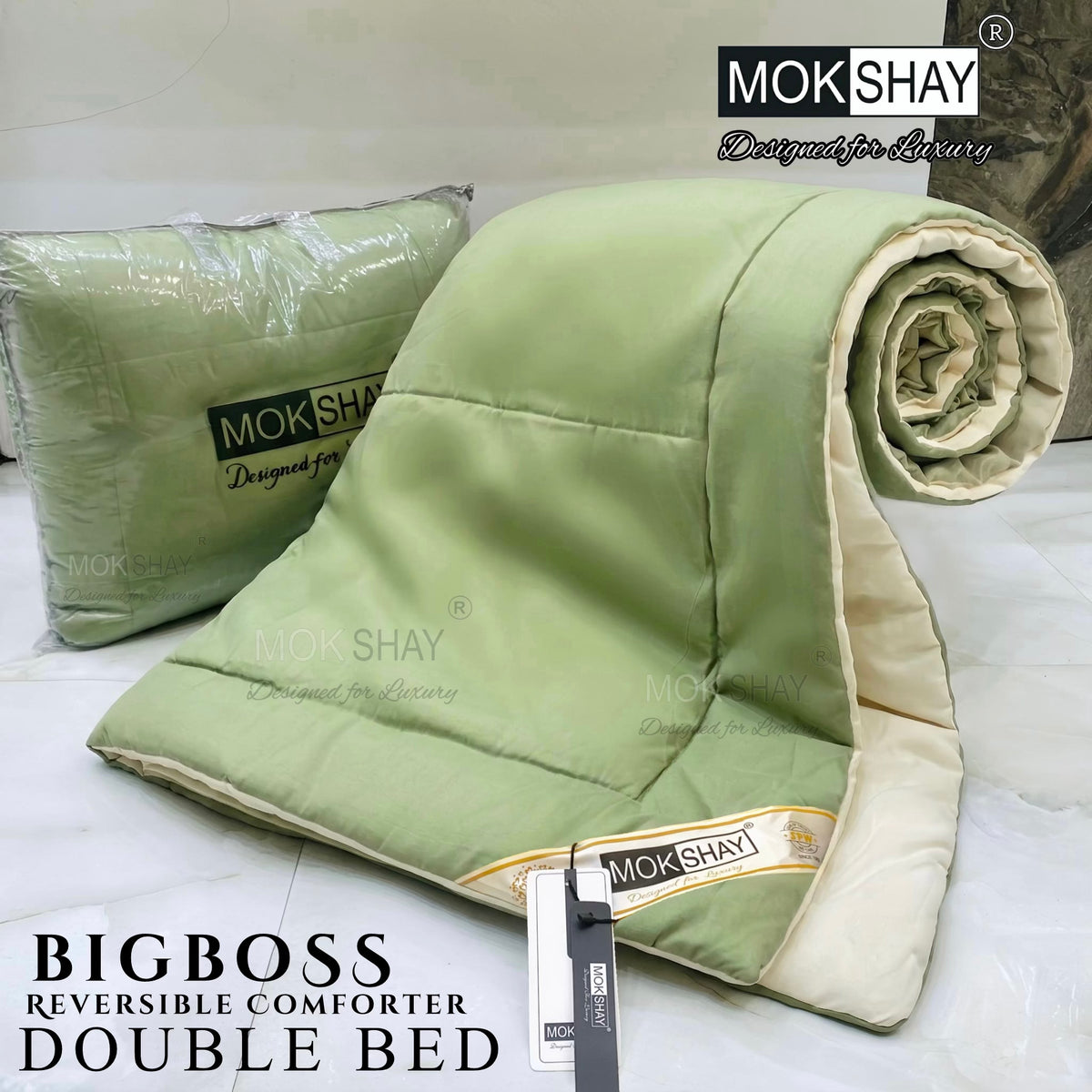 BIG BOSS DOUBLE DOUBLE BED PREMIUM SOLID MODERN SHADES COMFORTER 90x100INCHES