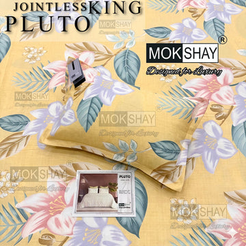 PLUTO •  PREMIUM JOINTLESS KING SIZE BEDSHEET SET { 1+2 }