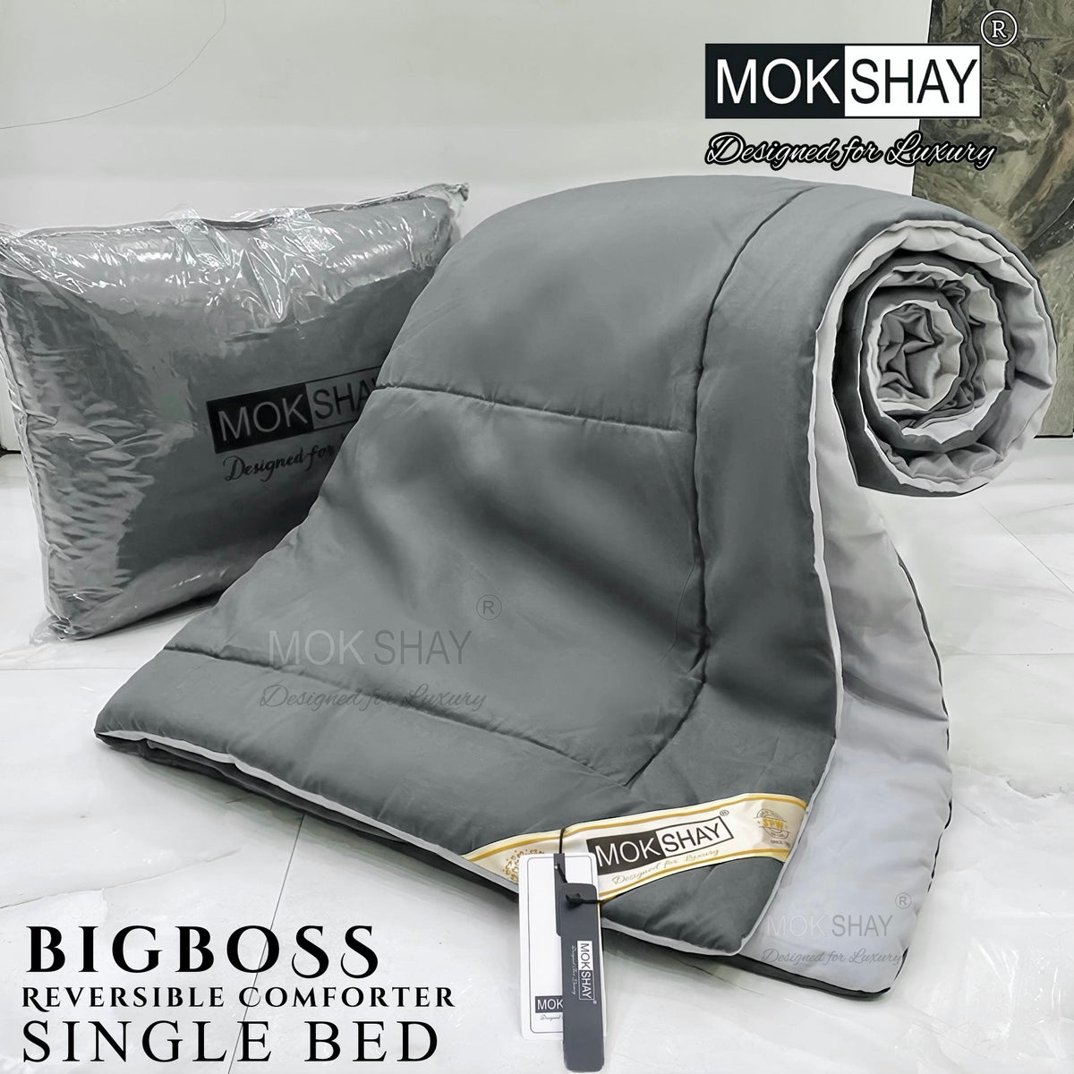 BIG BOSS SINGLE BED PREMIUM SOLIDS MODERN SHADES COMFORTER 60x90INCHE