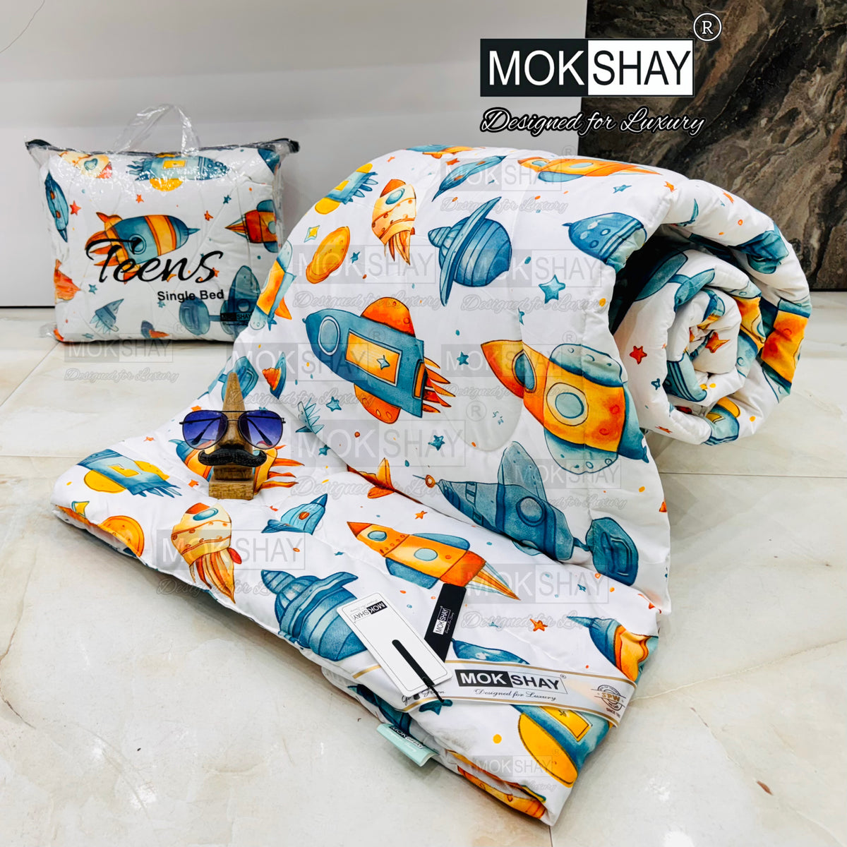 TEENS  PREMIUM SINGLE BED KIDS COMFORTER { 60x90INCHES }